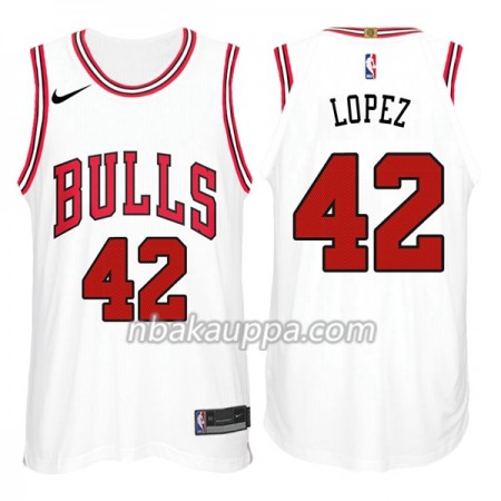 Chicago Bulls Robin Lopez 42 Nike 2017-18 Valkoinen Pelipaidat Swingman - Miesten